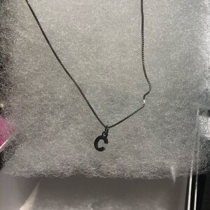 Silver “C” Pendant with box chain